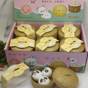 Panda Bun Squishy Set in Steamer