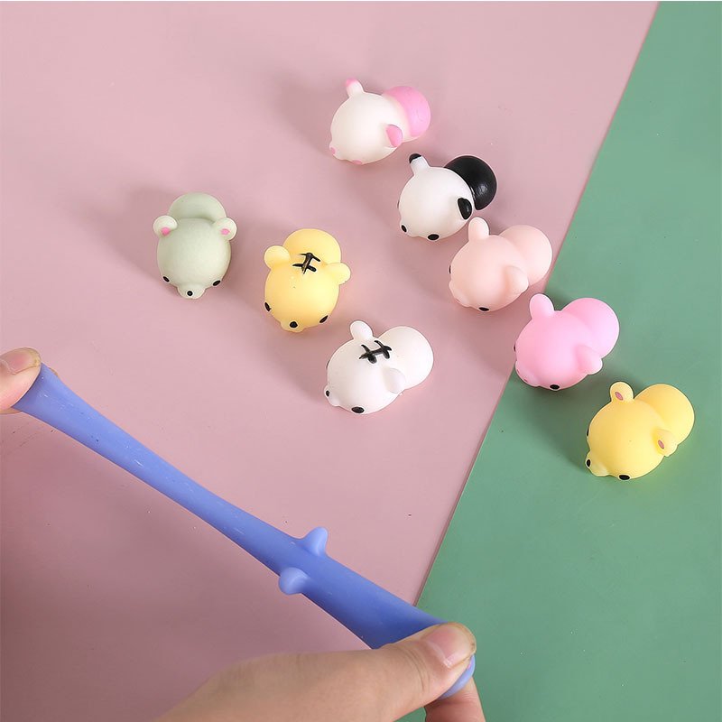 Panda mochi squishy assortment – product and detail views