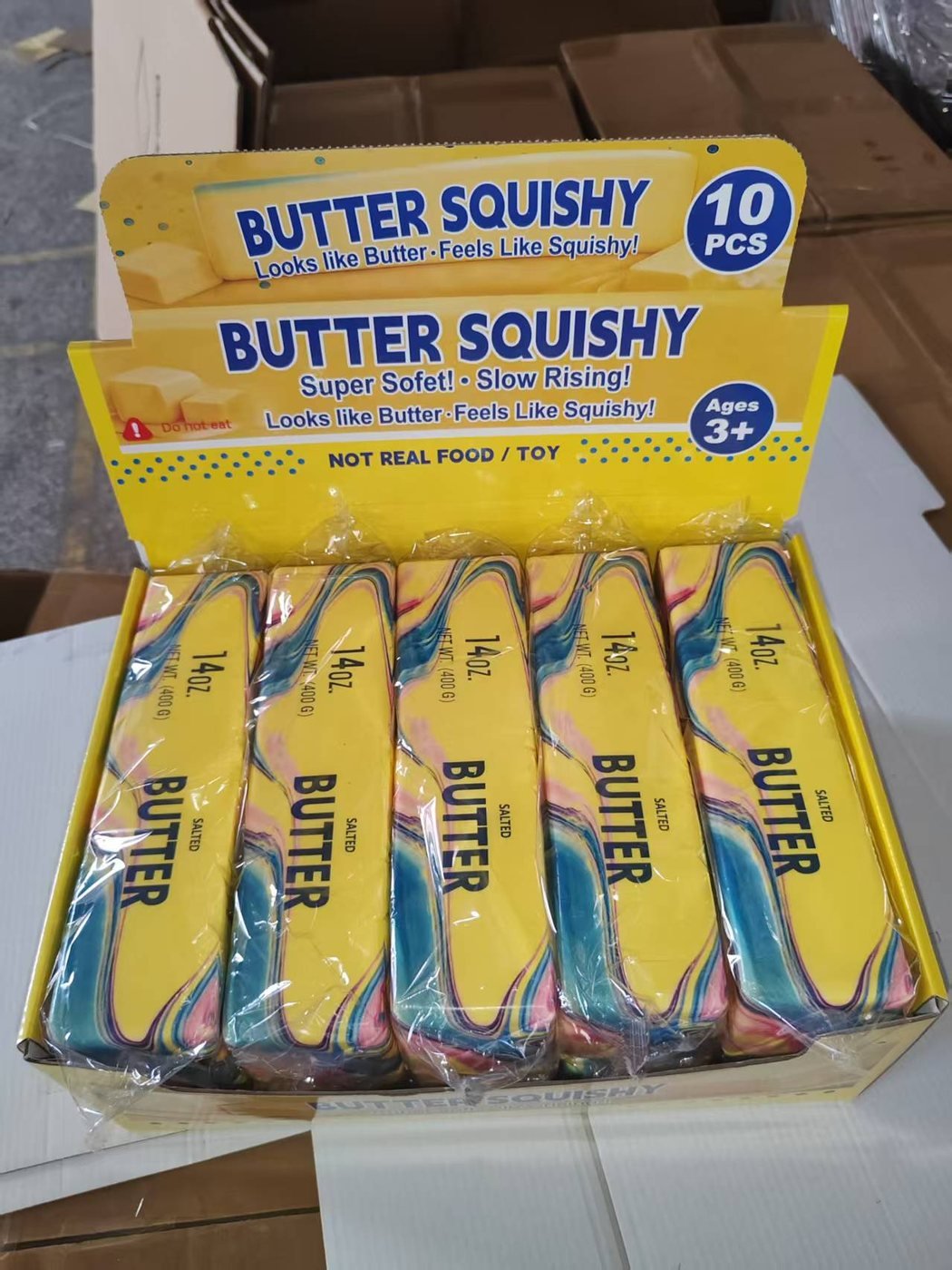 24 cm Marbled Blue-Corner Butter Bar Squishy wholesale PU foam squeeze toy