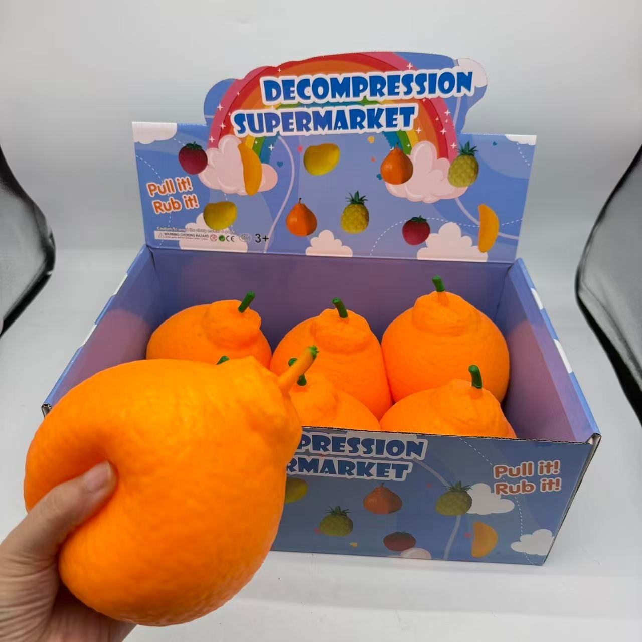 Large Orange Squishy wholesale PU foam squeeze toy