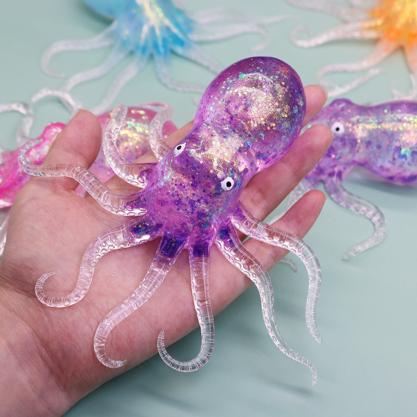 Purple Glitter Octopus Squishy — supplier product view