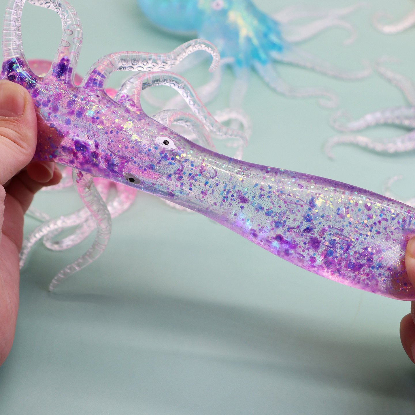 Purple Glitter Octopus Squishy — supplier product view