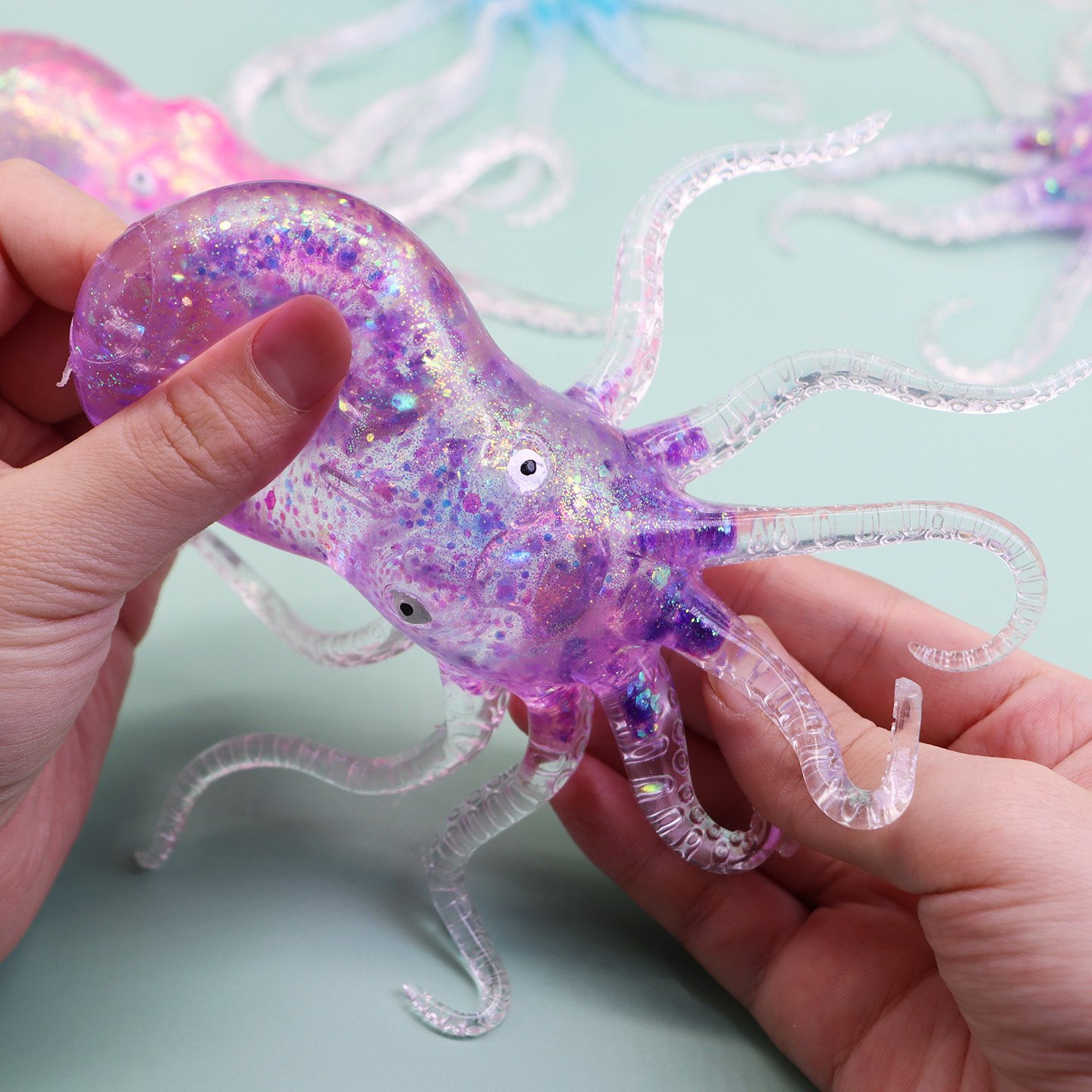 Purple Glitter Octopus Squishy — supplier product view