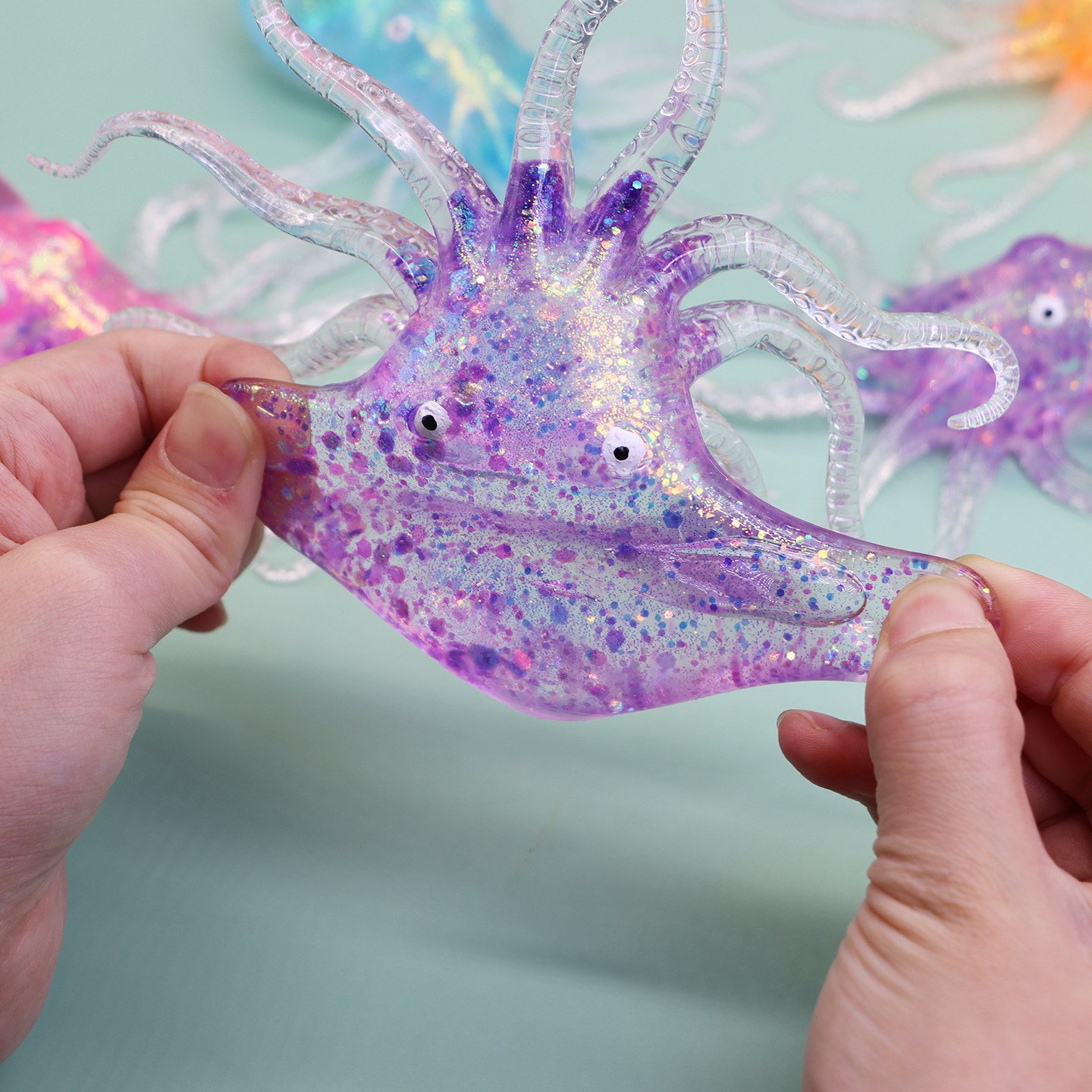 Purple Glitter Octopus Squishy — supplier product view