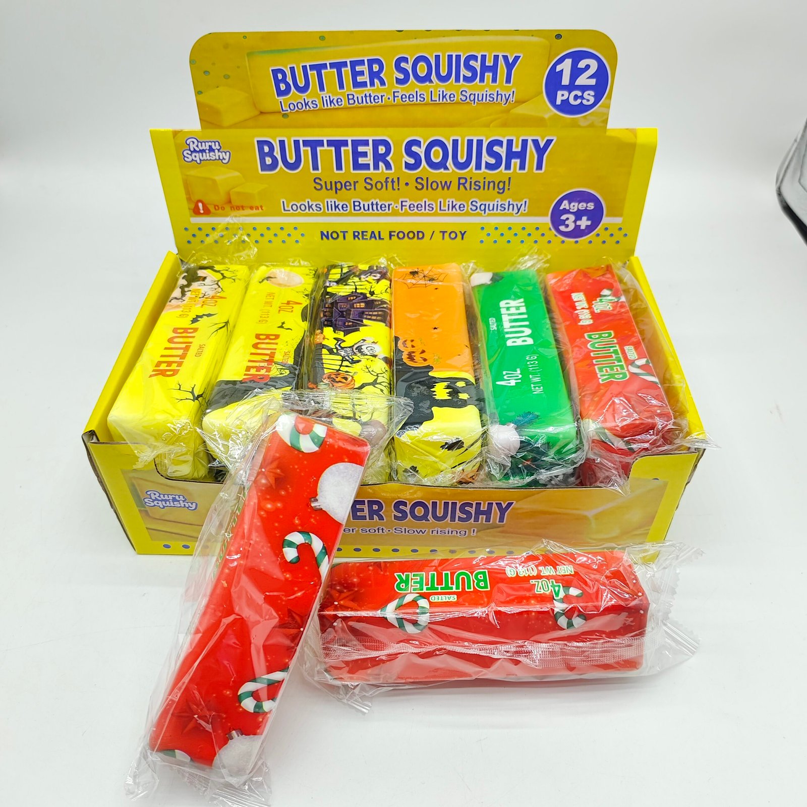 13.5 cm Butter Bar Squishy – product and packaging view