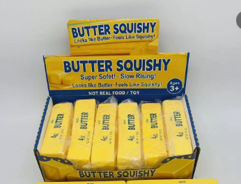 13.5 cm Butter Bar Squishy – product and packaging view