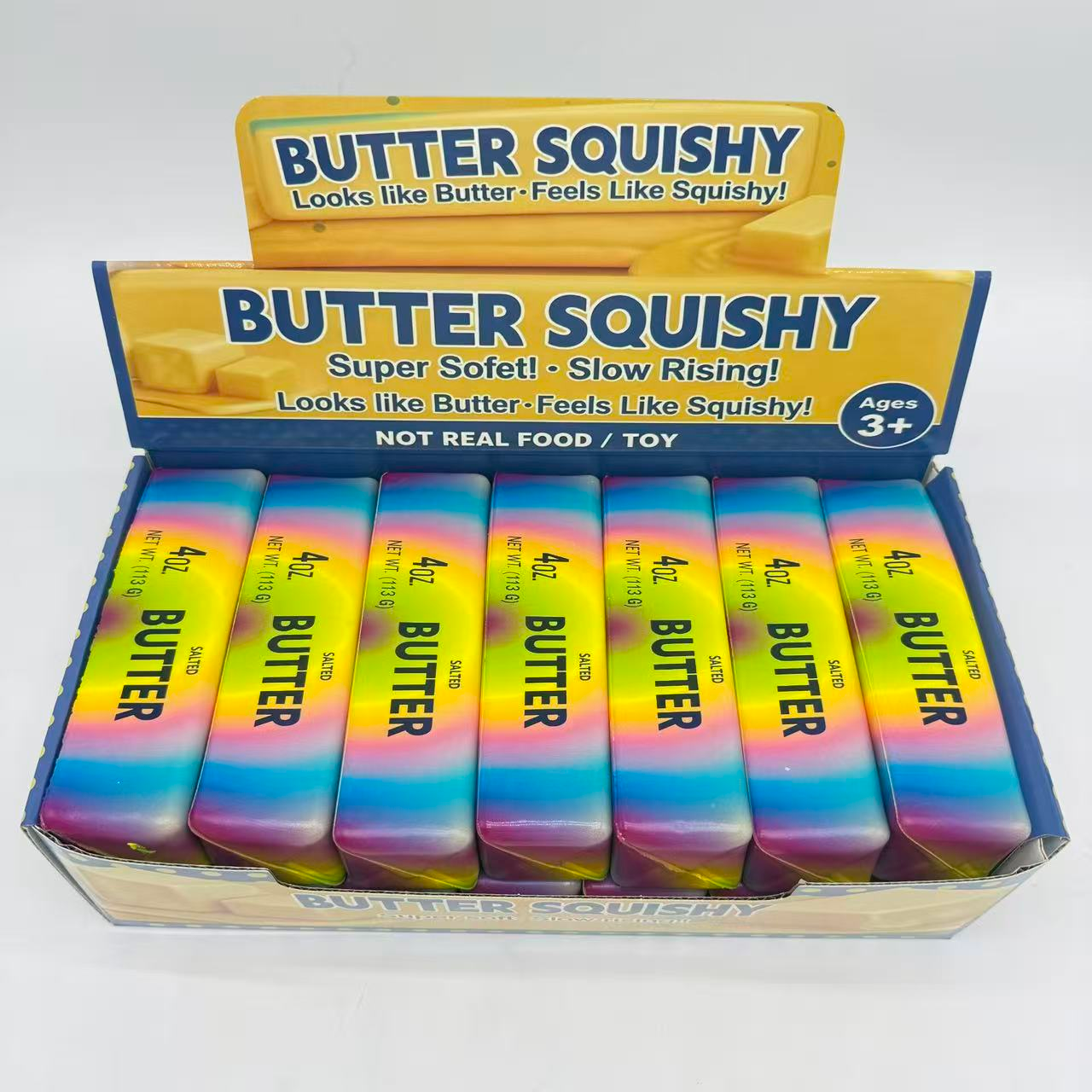 13.5 cm Butter Bar Squishy – product and packaging view