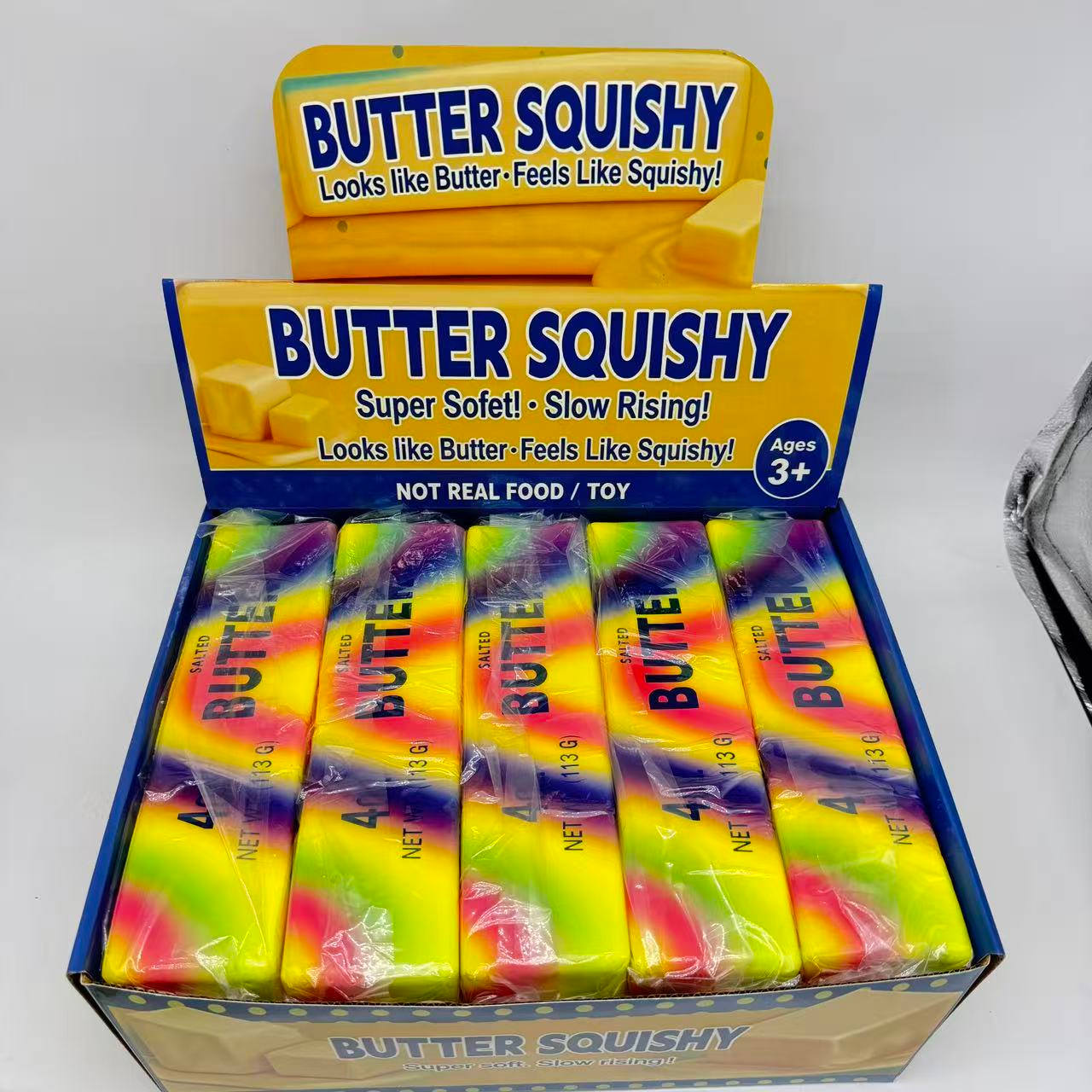 24 cm Large Butter Bar Squishy – product and packaging view